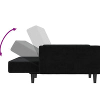 Schlafsofa 2-Sitzer Schwarz Samt