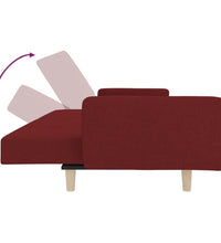 Schlafsofa 2-Sitzer mit 2 Kissen Weinrot Stoff