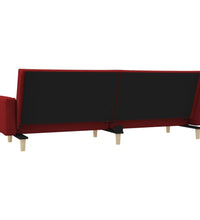 Schlafsofa 2-Sitzer mit 2 Kissen Weinrot Stoff