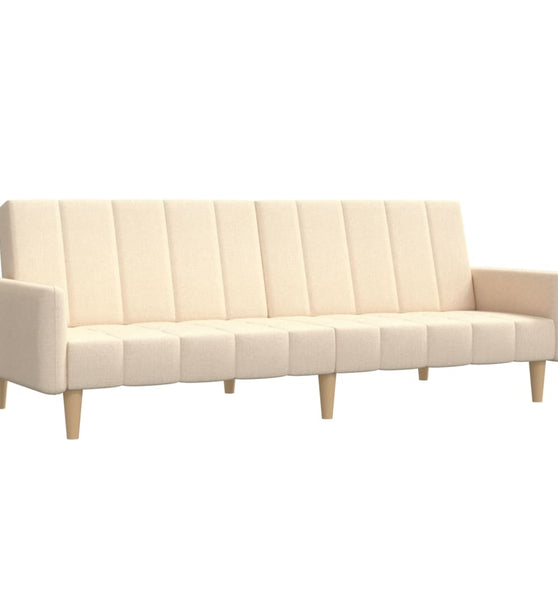 Schlafsofa 2-Sitzer Creme Stoff