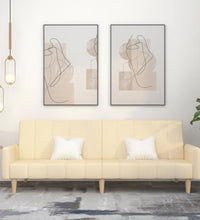 Schlafsofa 2-Sitzer Creme Stoff