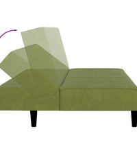 Schlafsofa 2-Sitzer Hellgrün Samt