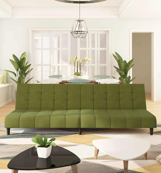 Schlafsofa 2-Sitzer Hellgrün Samt