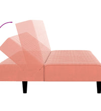 Schlafsofa 2-Sitzer Rosa Samt