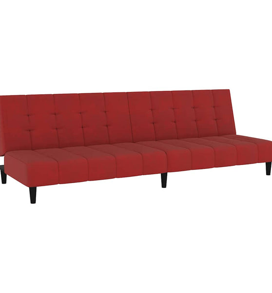 Schlafsofa 2-Sitzer Weinrot Samt