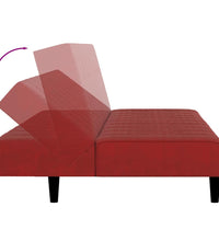 Schlafsofa 2-Sitzer Weinrot Samt