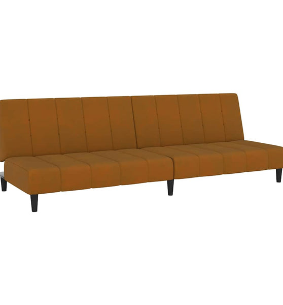 Schlafsofa 2-Sitzer Braun Samt