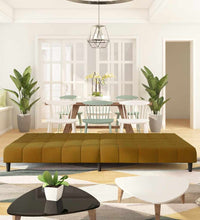 Schlafsofa 2-Sitzer Braun Samt