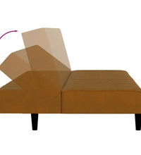 Schlafsofa 2-Sitzer Braun Samt