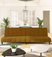 Schlafsofa 2-Sitzer Braun Samt