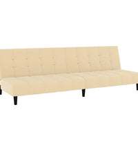 Schlafsofa 2-Sitzer Creme Samt