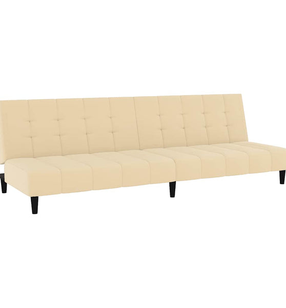 Schlafsofa 2-Sitzer Creme Samt
