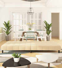 Schlafsofa 2-Sitzer Creme Samt