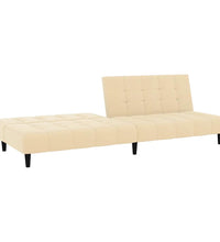Schlafsofa 2-Sitzer Creme Samt