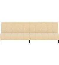 Schlafsofa 2-Sitzer Creme Samt