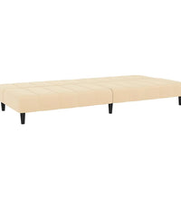 Schlafsofa 2-Sitzer Creme Samt