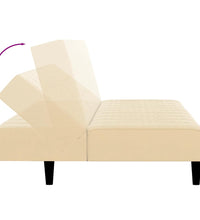 Schlafsofa 2-Sitzer Creme Samt