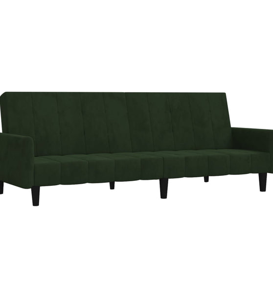 Schlafsofa 2-Sitzer Dunkelgrün Samt