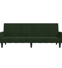 Schlafsofa 2-Sitzer Dunkelgrün Samt