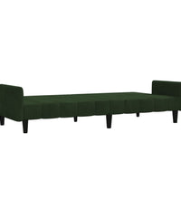 Schlafsofa 2-Sitzer Dunkelgrün Samt