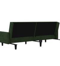 Schlafsofa 2-Sitzer Dunkelgrün Samt