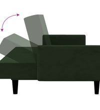 Schlafsofa 2-Sitzer Dunkelgrün Samt