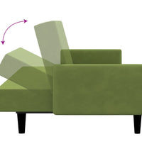 Schlafsofa 2-Sitzer Hellgrün Samt