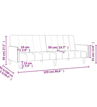 Schlafsofa 2-Sitzer Hellgrün Samt