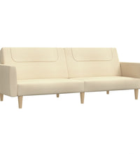 Schlafsofa 2-Sitzer Creme Stoff