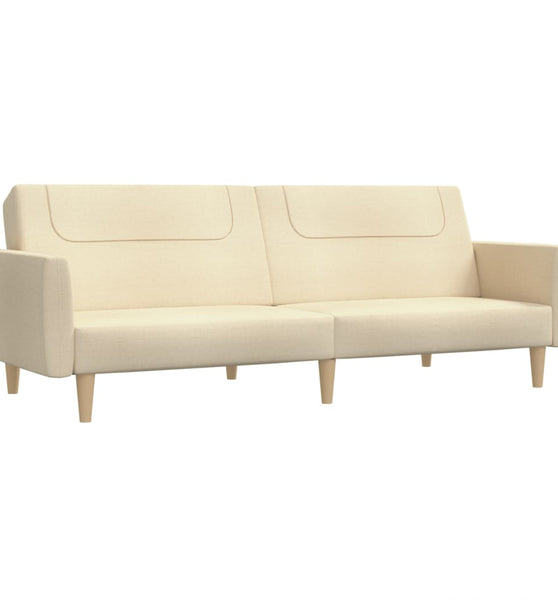 Schlafsofa 2-Sitzer Creme Stoff