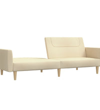 Schlafsofa 2-Sitzer Creme Stoff