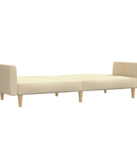 Schlafsofa 2-Sitzer Creme Stoff