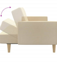 Schlafsofa 2-Sitzer Creme Stoff