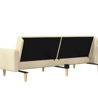 Schlafsofa 2-Sitzer Creme Stoff