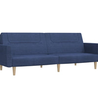 Schlafsofa 2-Sitzer Blau Stoff