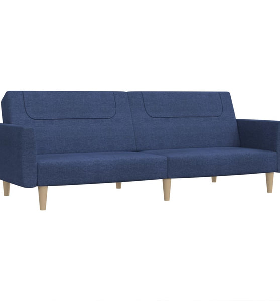 Schlafsofa 2-Sitzer Blau Stoff
