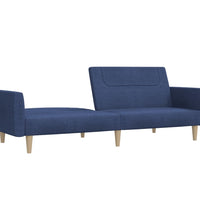 Schlafsofa 2-Sitzer Blau Stoff