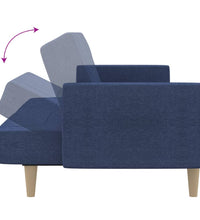Schlafsofa 2-Sitzer Blau Stoff