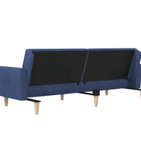 Schlafsofa 2-Sitzer Blau Stoff