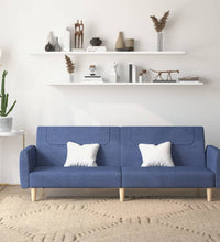 Schlafsofa 2-Sitzer Blau Stoff