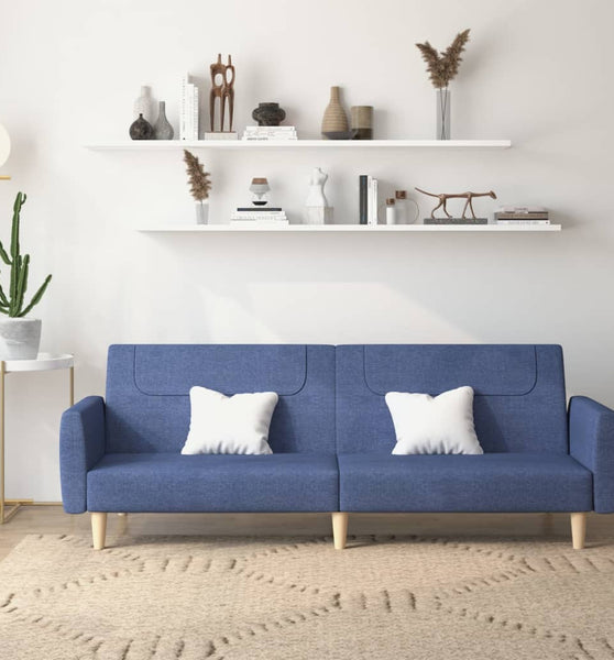 Schlafsofa 2-Sitzer Blau Stoff