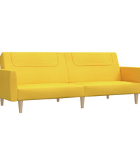 Schlafsofa 2-Sitzer Gelb Stoff