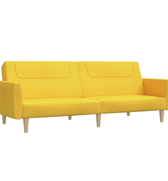 Schlafsofa 2-Sitzer Gelb Stoff