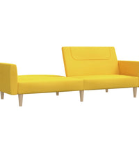 Schlafsofa 2-Sitzer Gelb Stoff