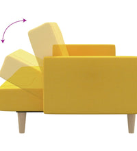 Schlafsofa 2-Sitzer Gelb Stoff