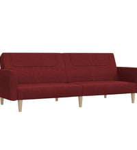 Schlafsofa 2-Sitzer Weinrot Stoff