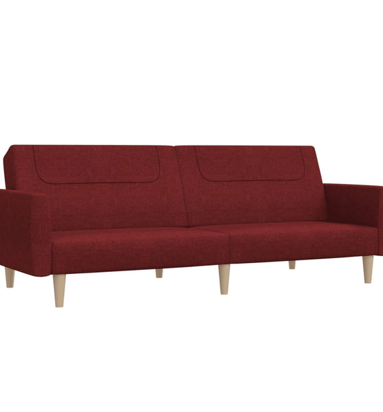 Schlafsofa 2-Sitzer Weinrot Stoff