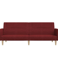 Schlafsofa 2-Sitzer Weinrot Stoff