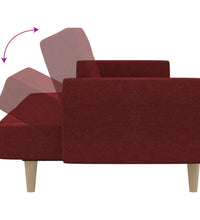 Schlafsofa 2-Sitzer Weinrot Stoff