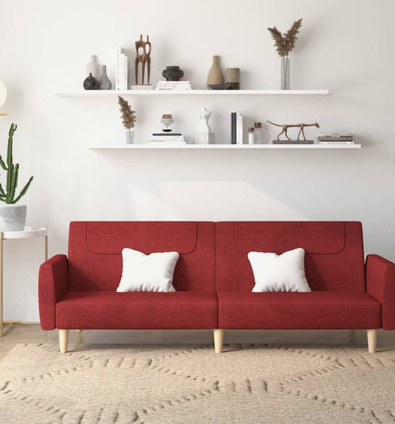 Schlafsofa 2-Sitzer Weinrot Stoff